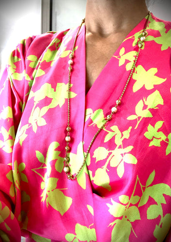 Collier Collier Sautoir ancien, or jaune et perles de culture 58 Facettes