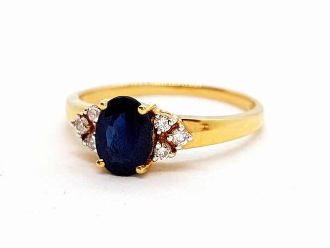 Bague 54 Bague Or jaune Saphir 58 Facettes 06323CD