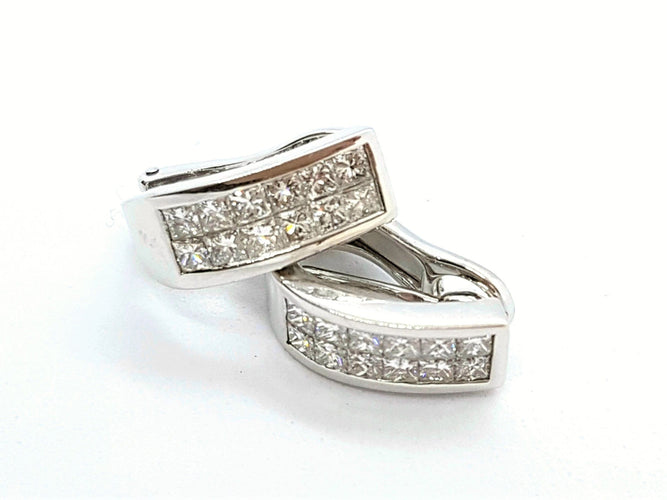 Boucles d'oreilles Boucles d'oreilles Or blanc Diamant 58 Facettes 06215CD