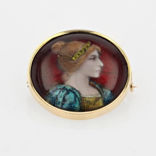 Broche Broche ronde en or et émail de Limoges 58 Facettes 14-029