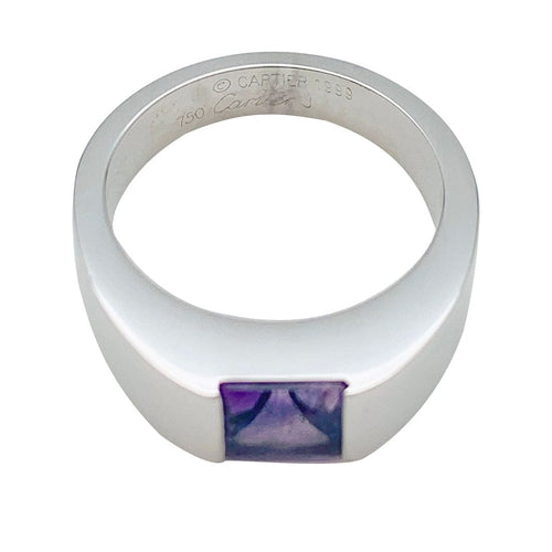 Bague 51 Bague Cartier, "Tank", or blanc, améthyste. 58 Facettes 31057