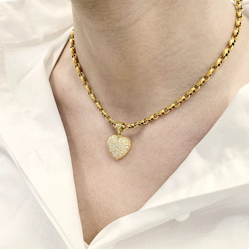 Pendentif Pendentif Coeur or jaune et diamants. 58 Facettes 32610