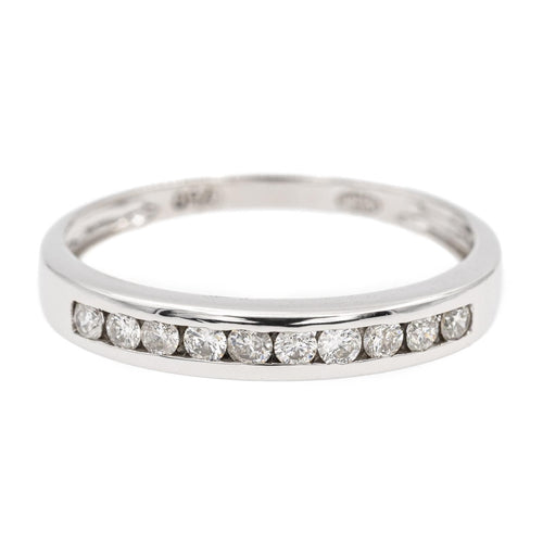 Bague 51 Bague Demi alliance Or blanc Diamant 58 Facettes 2295226CN