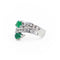 Bague 47 Bague Toi & Moi Or blanc Emeraude 58 Facettes 1731222CN