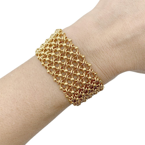 Bracelet Bracelet vintage Cartier, Résille, or jaune. 58 Facettes 32443