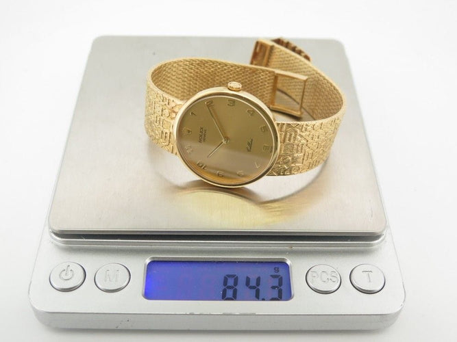 Montre vintage montre ROLEX cellini 4934 32 mm mecanique en or jaune 18k 58 Facettes 253474