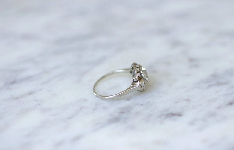 Bague Bague carrée Art Déco diamants 58 Facettes