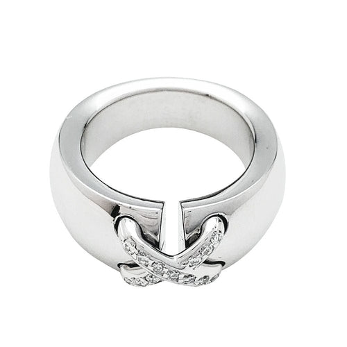Bague 52 Bague Chaumet ,"Liens", or blanc et diamants. 58 Facettes 32678