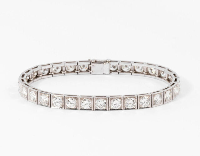 Bracelet Bracelet rivière en diamant et platine 58 Facettes