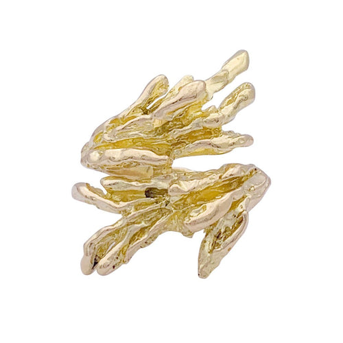 Bague 51 Bague croisée or jaune texturé. 58 Facettes 33602