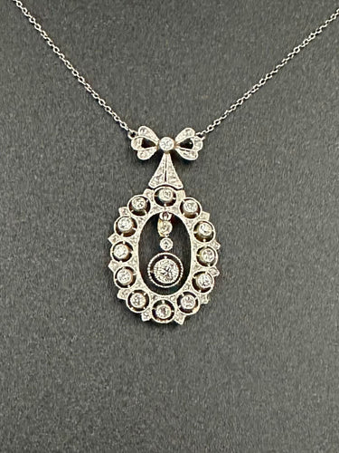 Pendentif Pendentif Négligé Belle-Epoque Or Platine Diamants 58 Facettes