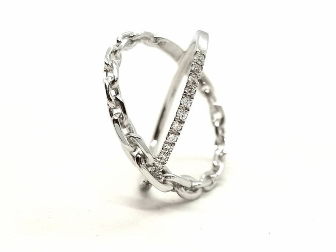 Bague 53 Bague Or blanc Diamant 58 Facettes 578806RV