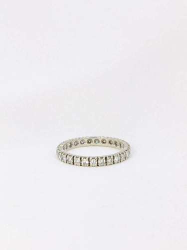 Bague 50.5 Alliance américaine en or blanc et diamants 58 Facettes J67