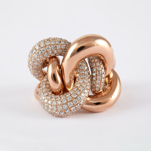 Bague 60 Bague Noeud Diamants Or rose 58 Facettes