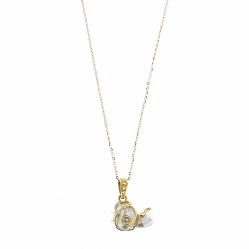 Collier Collier pendentif Escargot perle diamant 58 Facettes 25556