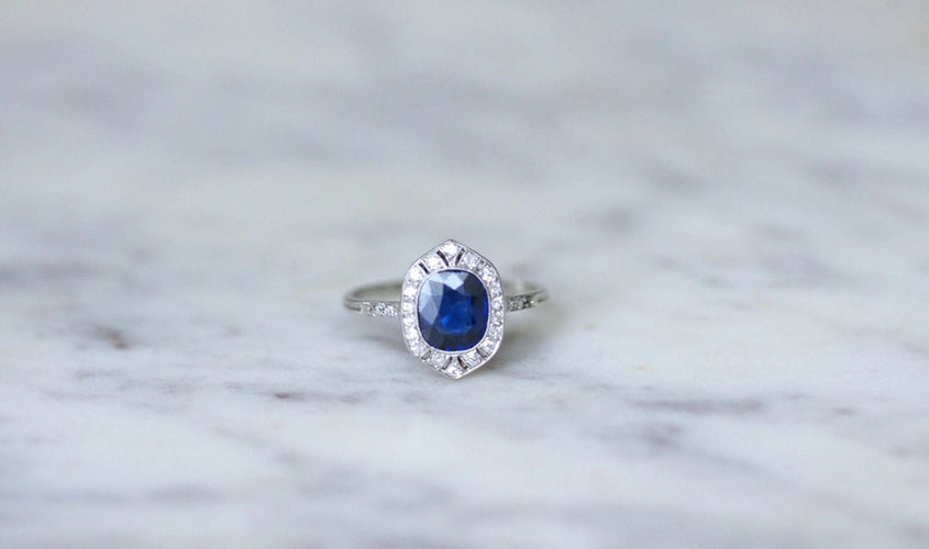 Bague Bague Art Deco saphir et diamants 58 Facettes