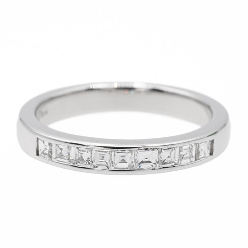 Bague 51.5 Bague Demi alliance Or blanc Diamant 58 Facettes 2618254CN