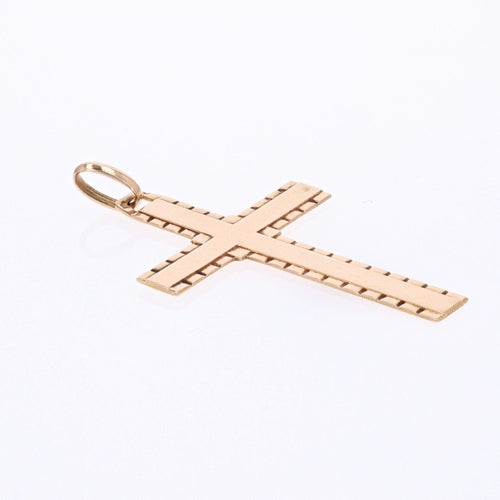 Pendentif Croix plate en or rose 58 Facettes CVP64