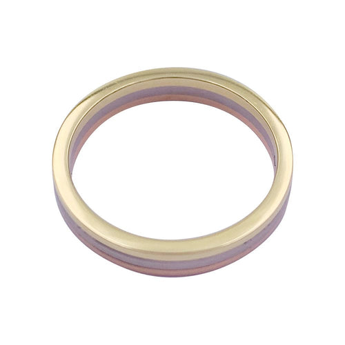 Bague 58 Alliance Cartier, "Vendôme Louis Cartier", trois ors. 58 Facettes 32314