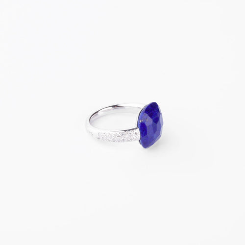 Bague Bague Pomellato "Capri" or gris, diamants et Lapis Lazuli 58 Facettes 0