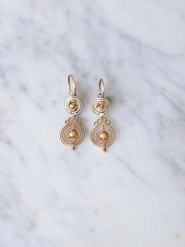 Boucles d'oreilles dormeuses anciennes spirales 58 Facettes