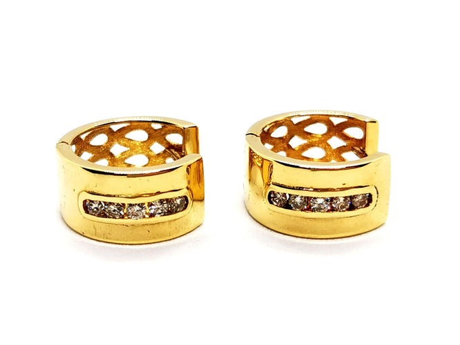 Boucles d'oreilles Boucles d'oreilles Créoles Or jaune Diamants 58 Facettes 1467703CN