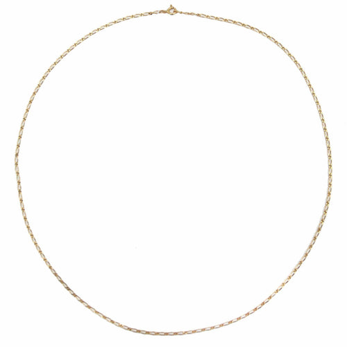 Collier Chaine or jaune gourmette alternée limée 58 Facettes 14-302