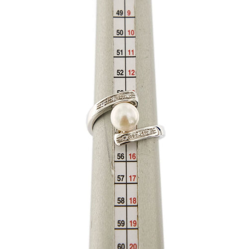 Bague 55 Bague perle diamants 58 Facettes 27203