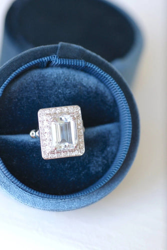 Bague Bague Art Déco aigue-marine et diamants 58 Facettes