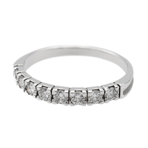 Bague 55 Bague Demi alliance Or blanc Diamant 58 Facettes 2601751CN
