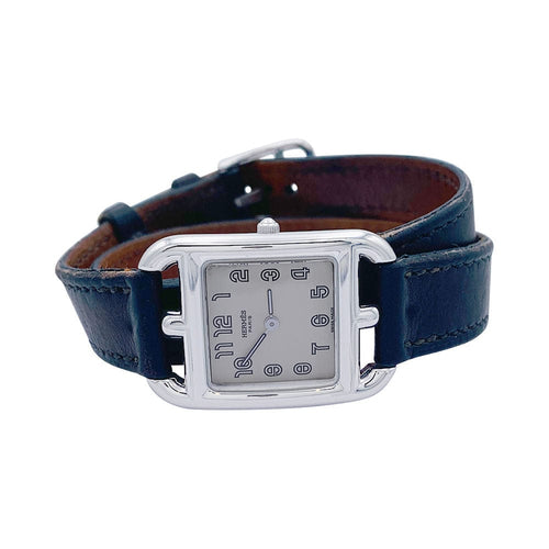 Montre Montre Hermès "Cape Cod" en acier sur cuir. 58 Facettes 32321