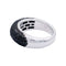 Bague 54 Bague jonc or blanc, diamants noirs. 58 Facettes 33052