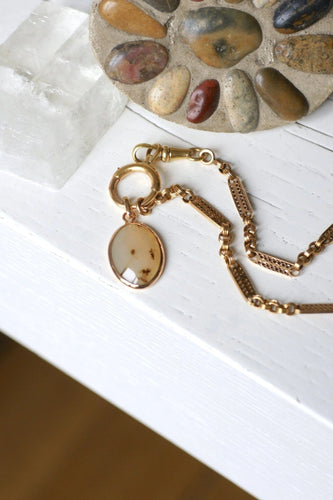 Pendentif Pendentif vintage or rose et agate dendritique 58 Facettes