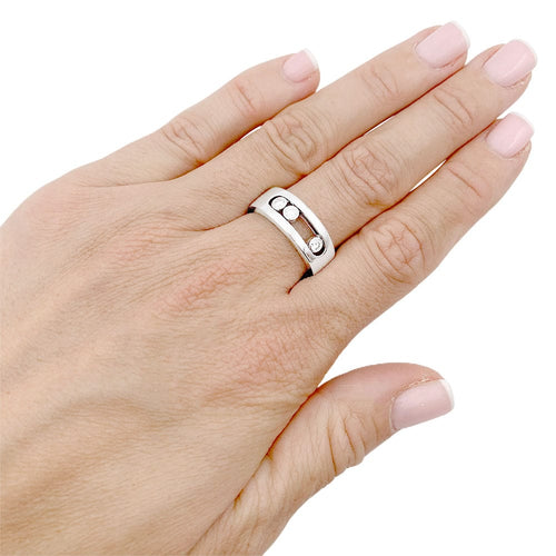 Bague 57 Bague Messika, "Move Joaillerie PM", or blanc, diamants. 58 Facettes 33032