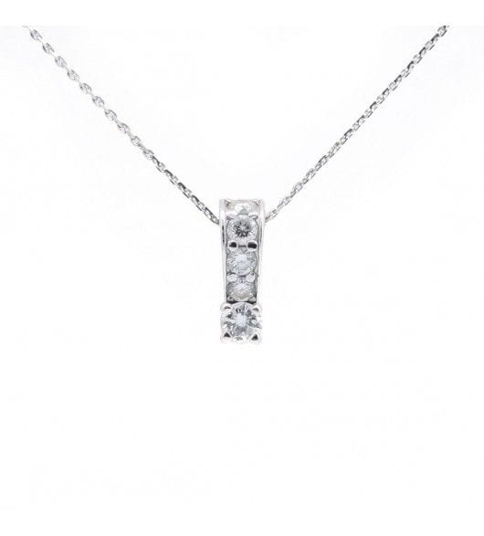 Collier Longueur pendentif : 1.4 cm / Blanc/Gris / Or 750 Collier Or blanc Diamants 58 Facettes 190169R