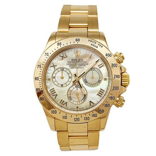 Montre Montre Rolex, modèle "Oyster Perpetual Cosmograph Daytona", en or jaune et nacre. 58 Facettes 30992