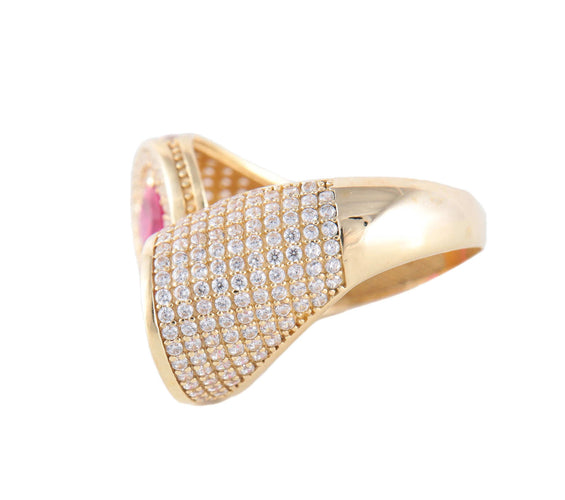 Bague BAGUE "ETREINTE" OR & ZIRCONIUMS 58 Facettes BO/220090