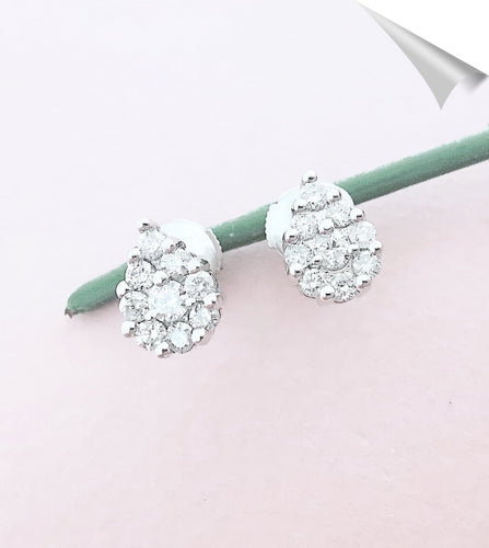 Boucles d'oreilles Boucles d'oreilles Diamants & Or Blanc 58 Facettes AA 1584