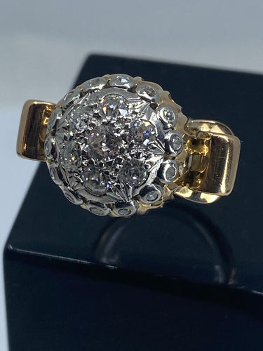 Bague 51 Bague or jaune,, diamants 58 Facettes