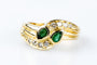 Bague 52 Bague diamants émeraudes en or massif 58 Facettes
