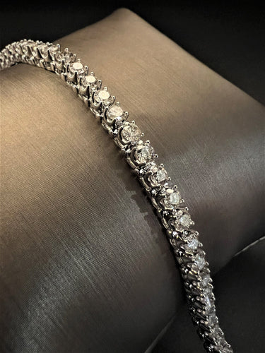 Bracelet Bracelet tennis Or blanc et Diamants 58 Facettes