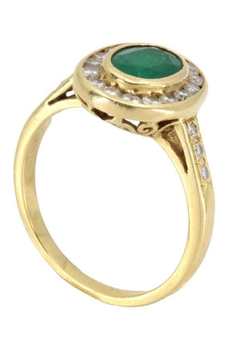 Bague 54 MARQUISE MODERNE ÉMERAUDE ET DIAMANTS 58 Facettes 054761