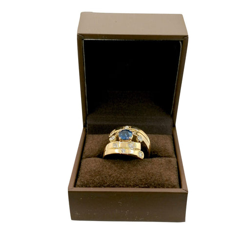 Bague Bague Saphir diamants or jaune 58 Facettes 2563