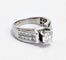 Bague 51.5 Bague or blanc solitaire accompagné 58 Facettes 1-888/1