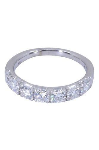 Bague 51 Demi-alliance or blanc diamants 58 Facettes 079291