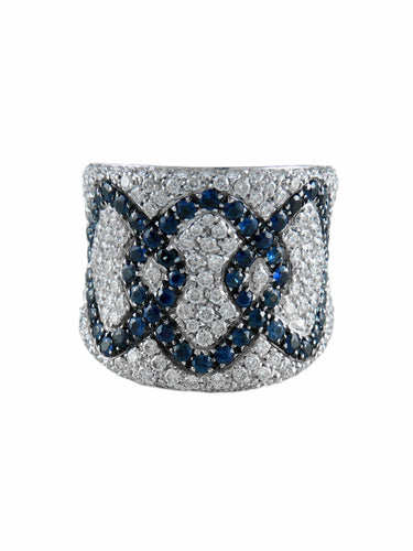 Bague 54 Bague Losanges Diamants Saphirs 58 Facettes