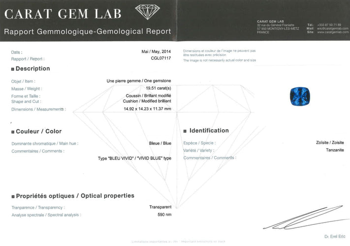 Bague 53 Bague Or Gris Tanzanite & diamants 58 Facettes