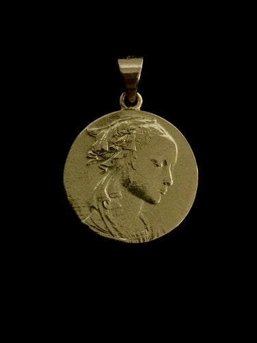 Pendentif Médaille de La Vierge Adorazione 58 Facettes