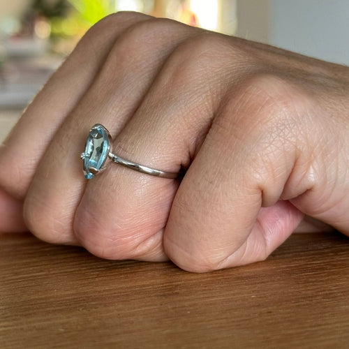 Bague Bague Or Blanc Topaze 58 Facettes