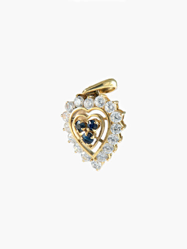 Pendentif Pendentif Coeur Diamants Saphirs 58 Facettes